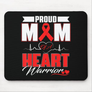 Proud Mom Of A Heart Warrior Heart Disease Awarene Mouse Pad