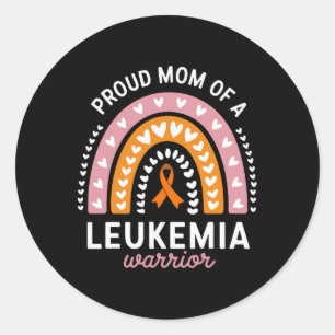Proud Mom Of A Leukaemia Warrior 1  Classic Round Sticker