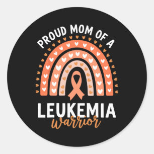 Proud Mom Of A Leukaemia Warrior Classic Round Sticker