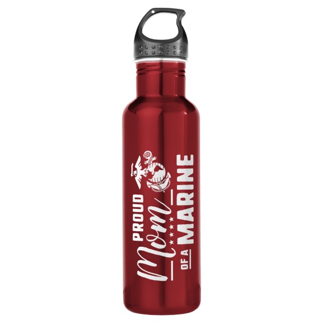 Proud Mom of a Marine 710 Ml Water Bottle (Front)