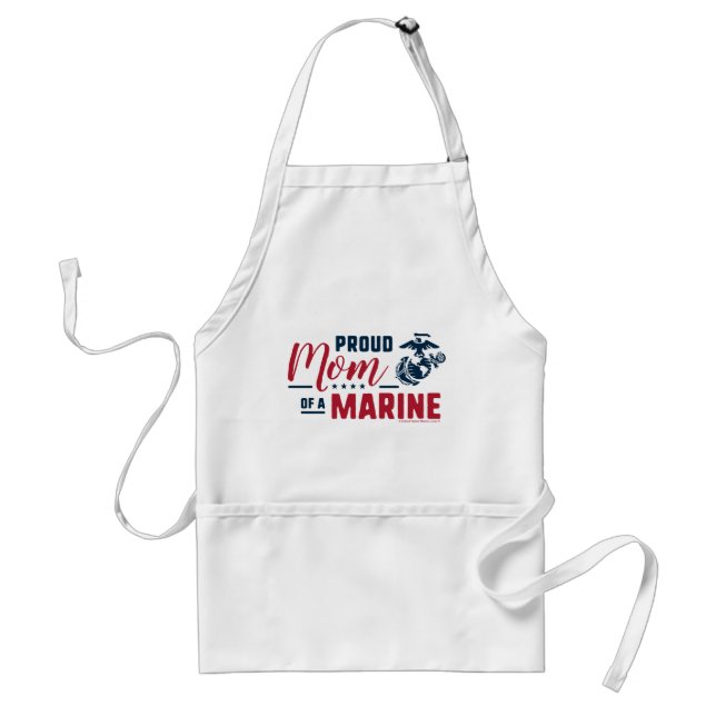 Proud Mom of a Marine - Colour Standard Apron (Front)