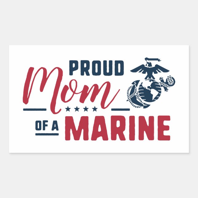 Proud Mom of a Marine Sticker (Front)