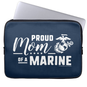 Proud Mom of a Marine - White Laptop Sleeve