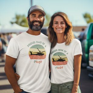Proud Mom of a Pilot Personalized Retro Vintage T-Shirt
