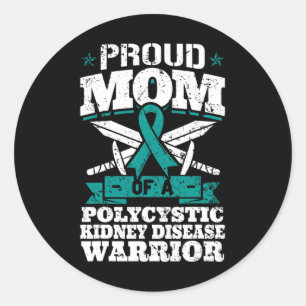 Proud Mom Of A Polycystic Kidney Disease Warrior A Classic Round Sticker