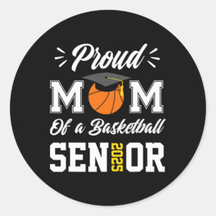 Proud Mom Of A Sketll Senior 2025 Mom Graduation G Classic Round Sticker