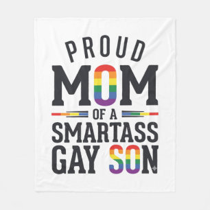 Proud Mom of a Smartass Gay Son Vintage Shirt Desi Fleece Blanket