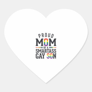 Proud Mom of a Smartass Gay Son Vintage Shirt Desi Heart Sticker