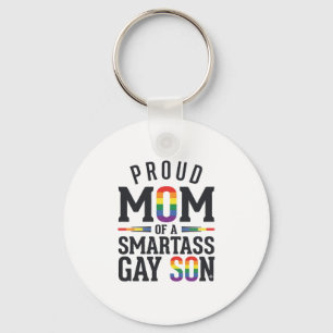Proud Mom of a Smartass Gay Son Vintage Shirt Desi Keychain