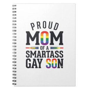 Proud Mom of a Smartass Gay Son Vintage Shirt Desi Notebook