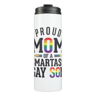 Proud Mom of a Smartass Gay Son Vintage Shirt Desi Thermal Tumbler