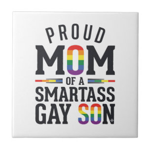 Proud Mom of a Smartass Gay Son Vintage Shirt Desi Tile