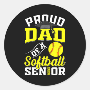 Proud mom of a softball senior class of 2026 classic round sticker