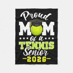 Proud mom of a tennis senior 2026 graduation fleece blanket