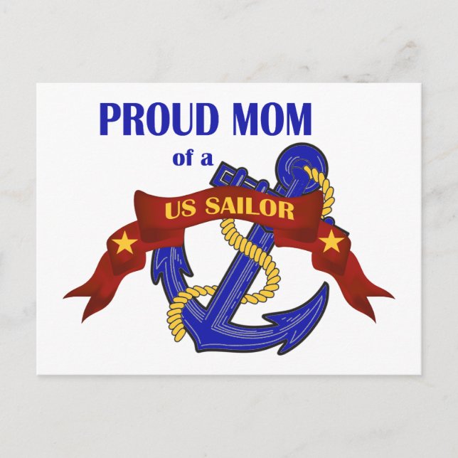 Proud Mom of a US Sailor Postcard (Front)