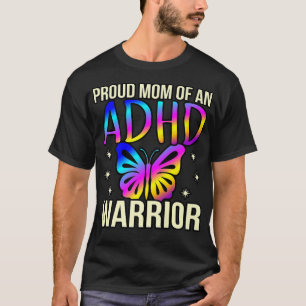 Proud Mom Of ADHD Warrior Orange Ribbon Awareness T-Shirt