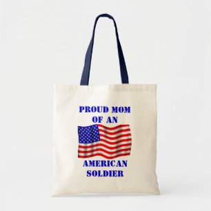 Proud Mom Of An American Soldier Flag Tote Bag