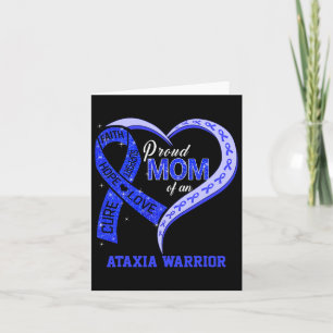 Proud Mom Of An Ataxia Warrior Blue Ribbon Matchin Card