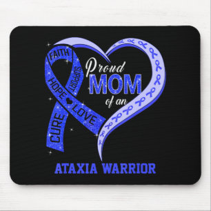 Proud Mom Of An Ataxia Warrior Blue Ribbon Matchin Mouse Pad