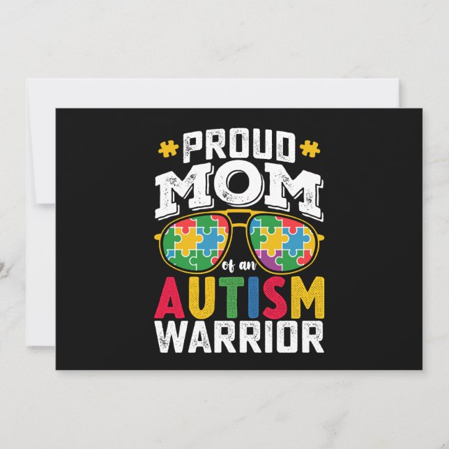Proud Mom Of An Autism Warrior Family Invitation (Front)
