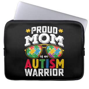 Proud Mom Of An Autism Warrior Family Laptop Sleeve