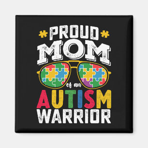 Proud Mom Of An Autism Warrior Family Magnet