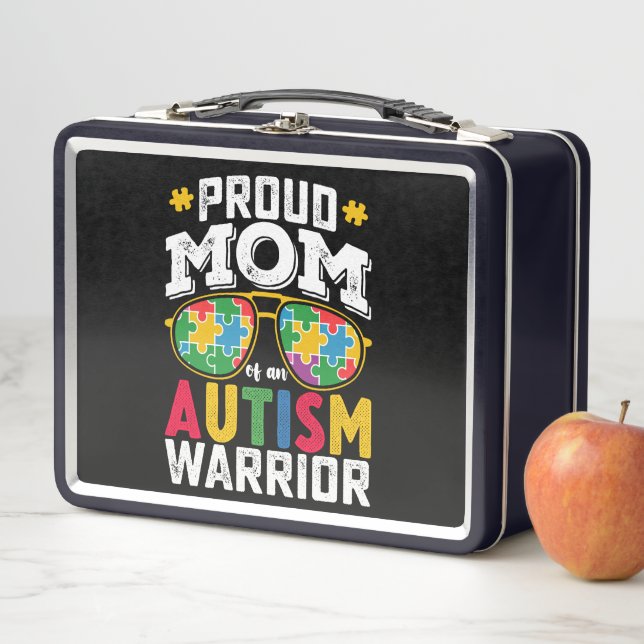 Proud Mom Of An Autism Warrior Family Metal Lunch Box (In Situ)