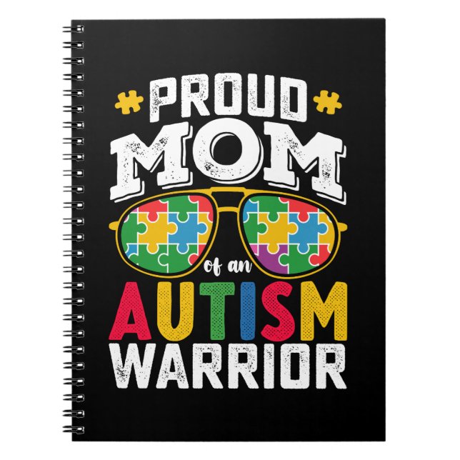 Proud Mom Of An Autism Warrior Family Notebook (Front)