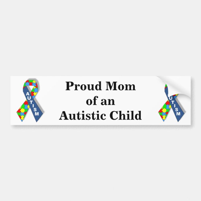 Proud Mom of an Autistic Child Bumper Sticker (Front)