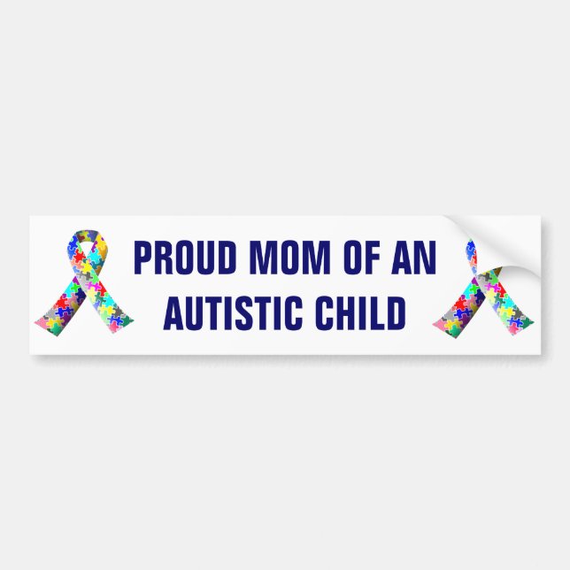 Proud Mom of an Autistic Child Bumper Sticker (Front)