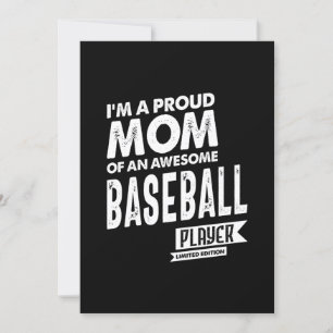 Proud Mom Of an Awesome Baseball Player Invitation