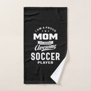 Proud Mom Of An Awesome Soccer Player Hand Towel