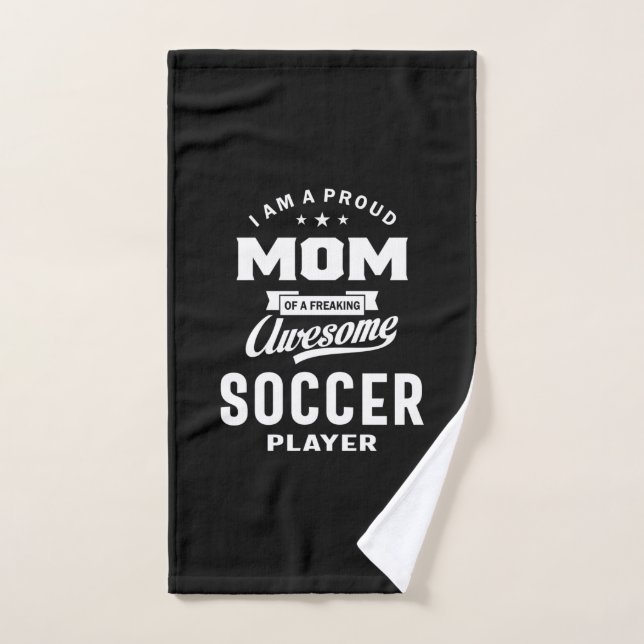 Proud Mom Of An Awesome Soccer Player Hand Towel (Hand Towel)