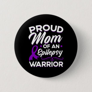 Proud Mom Of An Epilepsy Warrior Epilepsy Awarenes 2 Inch Round Button