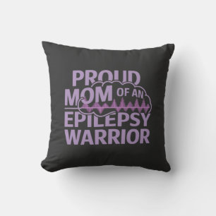 Proud Mom of an Epilepsy Warrior Show Your Support Throw Pillow