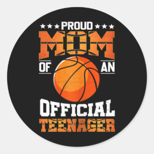 Proud Mom Of An Official Teenager Sketll Mother Classic Round Sticker