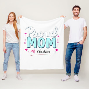 Proud Mom of Customizable Mother's Day Fleece Blanket