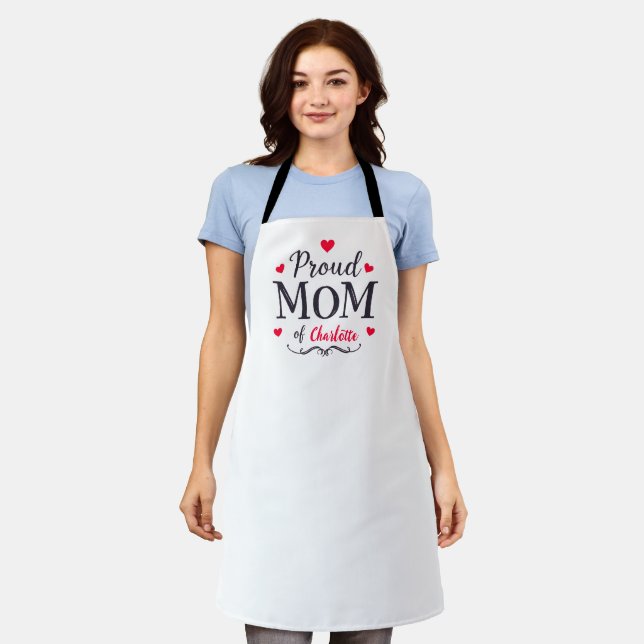 Proud Mom of | Cute Personalized Mother's Day Apron (Worn)