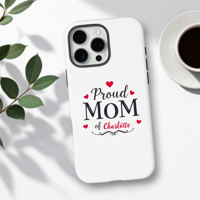 Proud Mom of | Cute Personalized Mother's Day Case-Mate iPhone Case (Creator Uploaded)