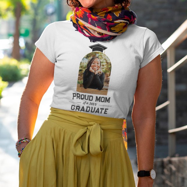 Proud Mom of Graduate Arch Shaped Photo T-Shirt (Creator Uploaded)