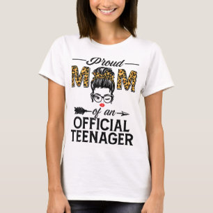 Proud Mom of Official Teenager Leopard Print 13th T-Shirt