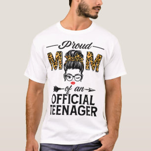 Proud Mom of Officialnager Leopard Print 13th Birt T-Shirt
