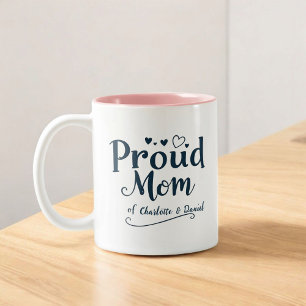 Proud Mom of Personalized Mother's Day Two-Tone Coffee Mug