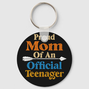 Proud Mom of Teenager 13th Birthday 13 Years Old Keychain