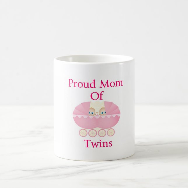 Proud Mom Of Twin Girls Coffee Mug (Center)