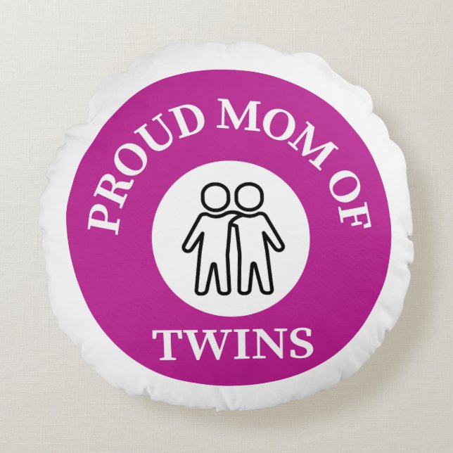 Proud mom of twins round pillow (Front)