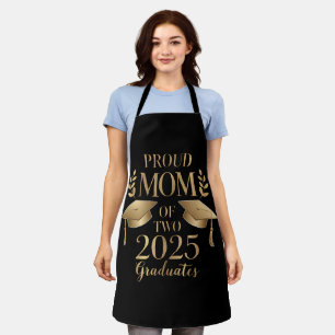 Proud Mom of Two 2025 Graduates Graduate Twins Apron