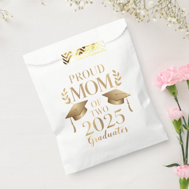Proud Mom of Two 2025 Graduates Graduate Twins Favour Bag (Sealed)