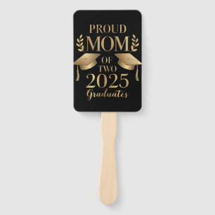 Proud Mom of Two 2025 Graduates Graduate Twins Hand Fan