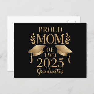 Proud Mom of Two 2025 Graduates Graduate Twins Postcard